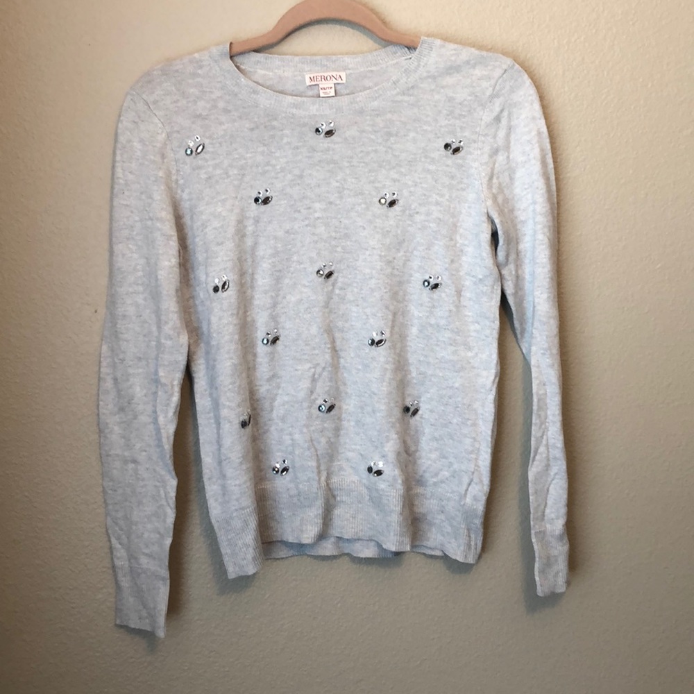 XS Target-Merona sweater with sparkly jewels.